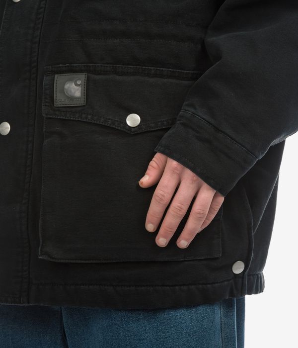 Carhartt WIP OG Santa Fe Coat Organic Dearborn Jacke (black black stone canvas)
