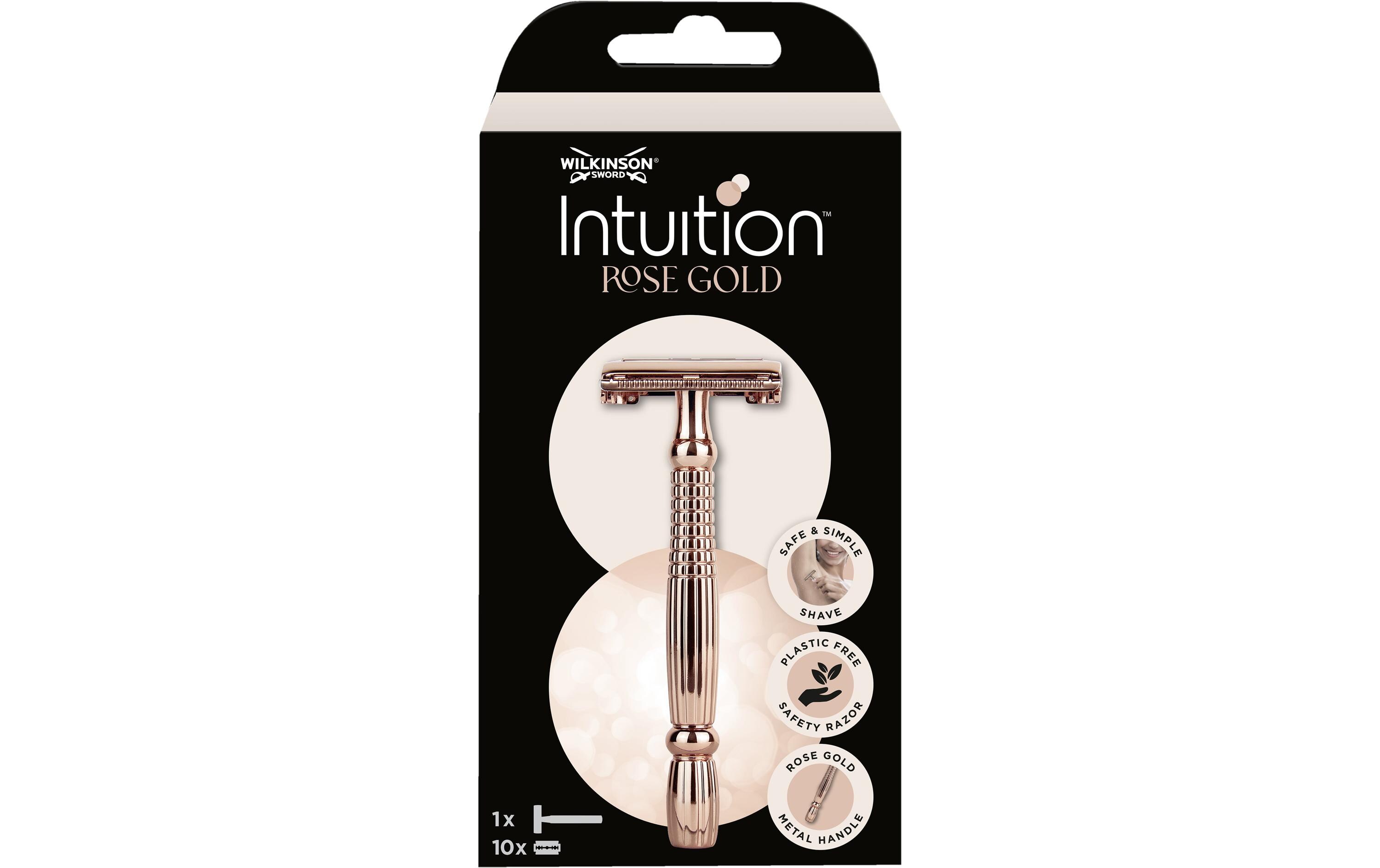 Damenrasierer Intuition Rose GoldEleganter Rasierhobel mit 10 Klingen