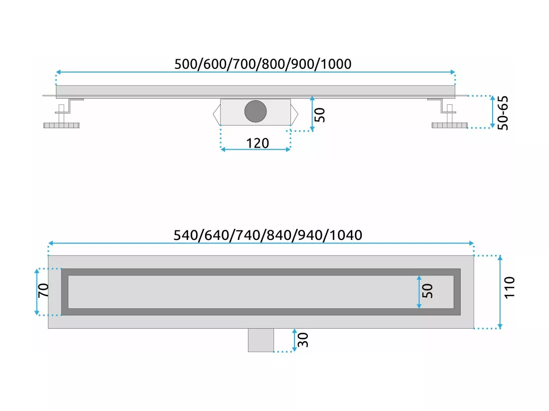 Drain Linéaire Rea Neox 1000 Brush Steel