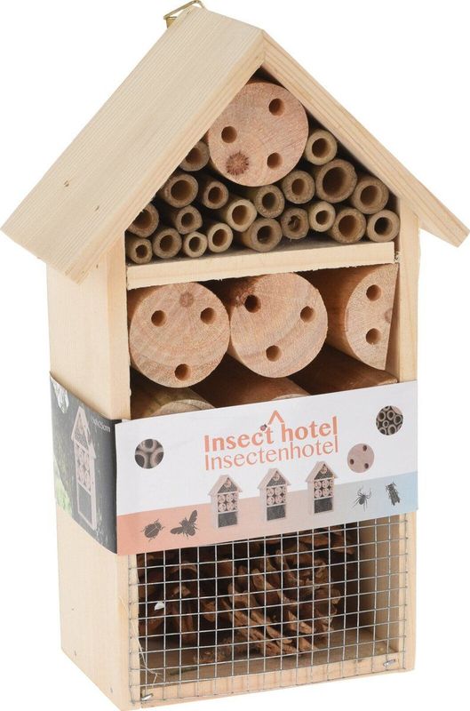 Insectenhuis - Drie Kamers - Bamboestokjes - Dennenappels