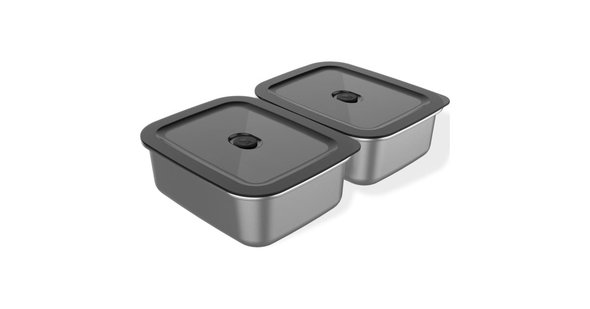 WeberWorks Prep Containers (set van 2)  (Roestvrij staal, 2 roestvrijstalen vershoudbakjes met deksel, 1,8 liter per bakje)