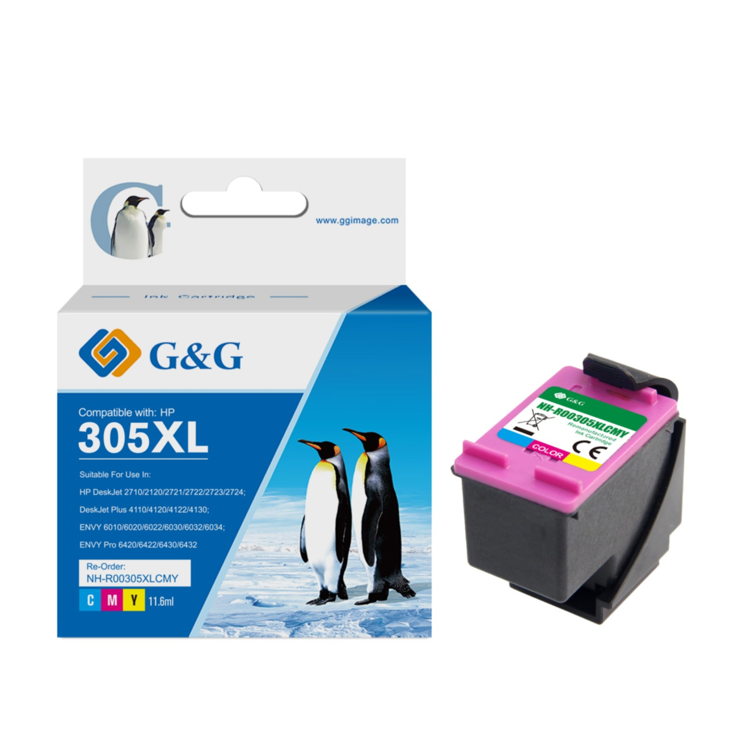 Ersetzt HP 305XL C/M/Y Druckerpatrone Printer Tintenpatrone (450 Seiten / 11.6ml) - Blau / Rot / Gelb