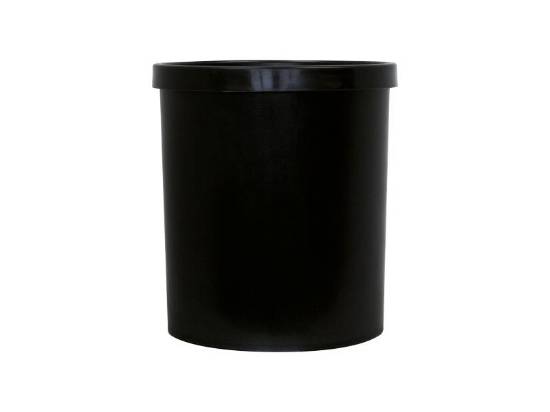 Büroline Papierkorb 18 l Schwarz Kunststoff-Papierkorb mit Griffrand