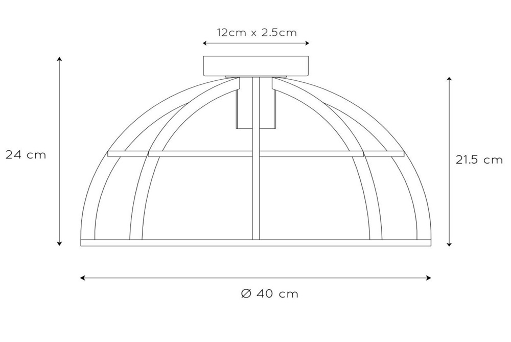 Lucide Dikra plafondlamp 40cm 1x E27 zwart