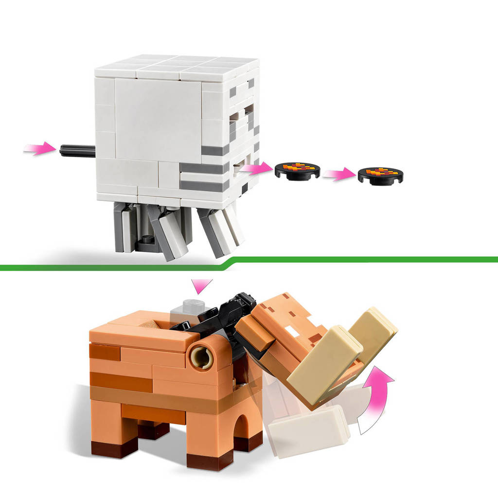 Lego Minecraft Ambush bij het Nether-portaalHinderlaag bij het Nether-portaal Actie Speelgoed voor Kinderen 21255