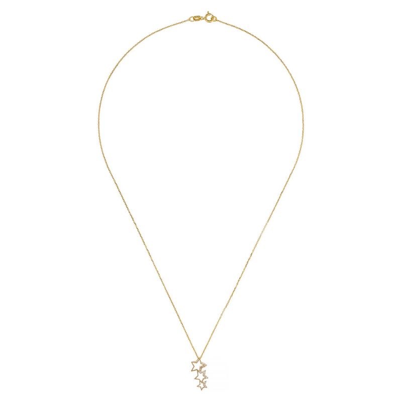 Pendentif Or Jaune et oxydes de zirconium  