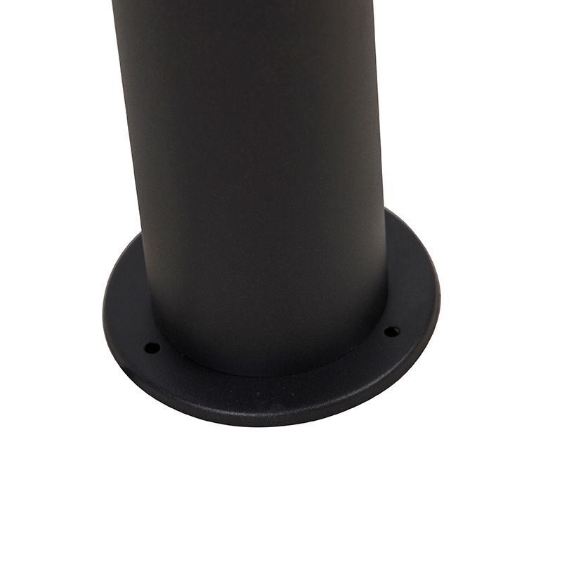 Buitenlamp zwart met opaal witte kap 50 cm - Odense