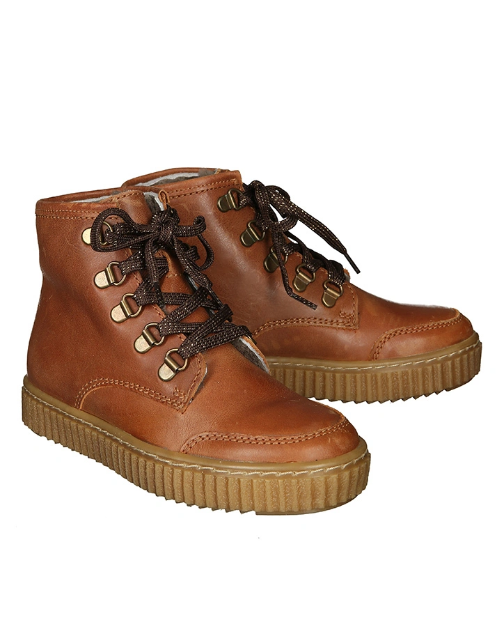 Schnür-Boots CLARA LAMB gefüttert in hellbraun