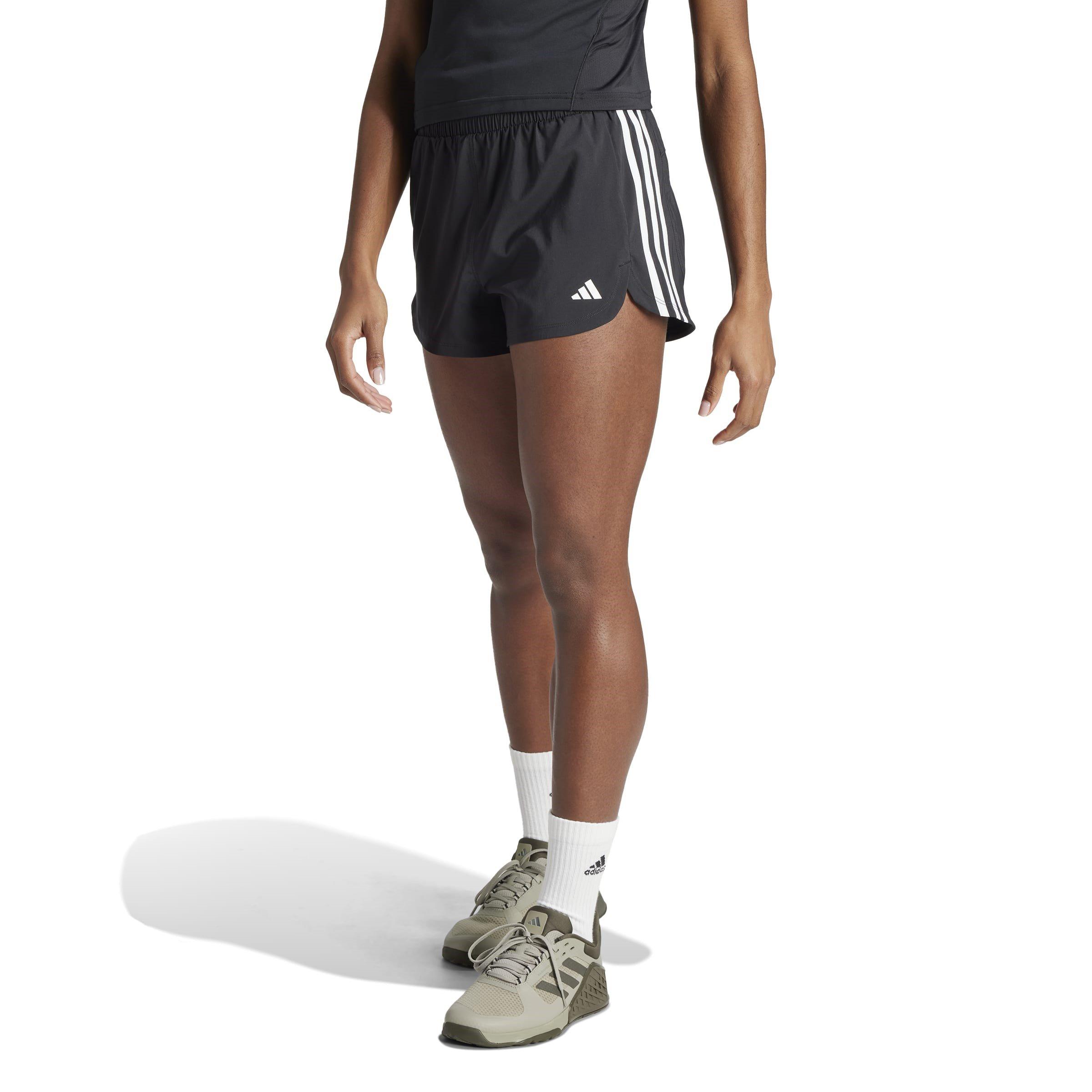 adidas Pacer Training 3 Stripes Woven High Rise Shorts Womens