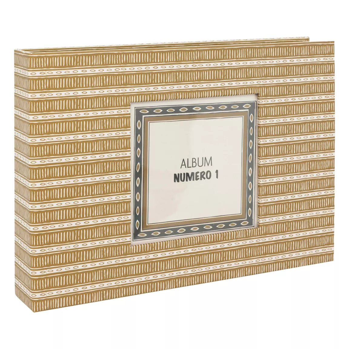 Coffret 2 albums photos (H16,7 cm) Paloma Gris et jaune moutarde
