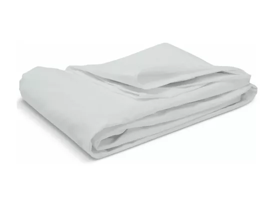 Drap housse uni 100% Percale de coton - Gris clair - 90x190cm