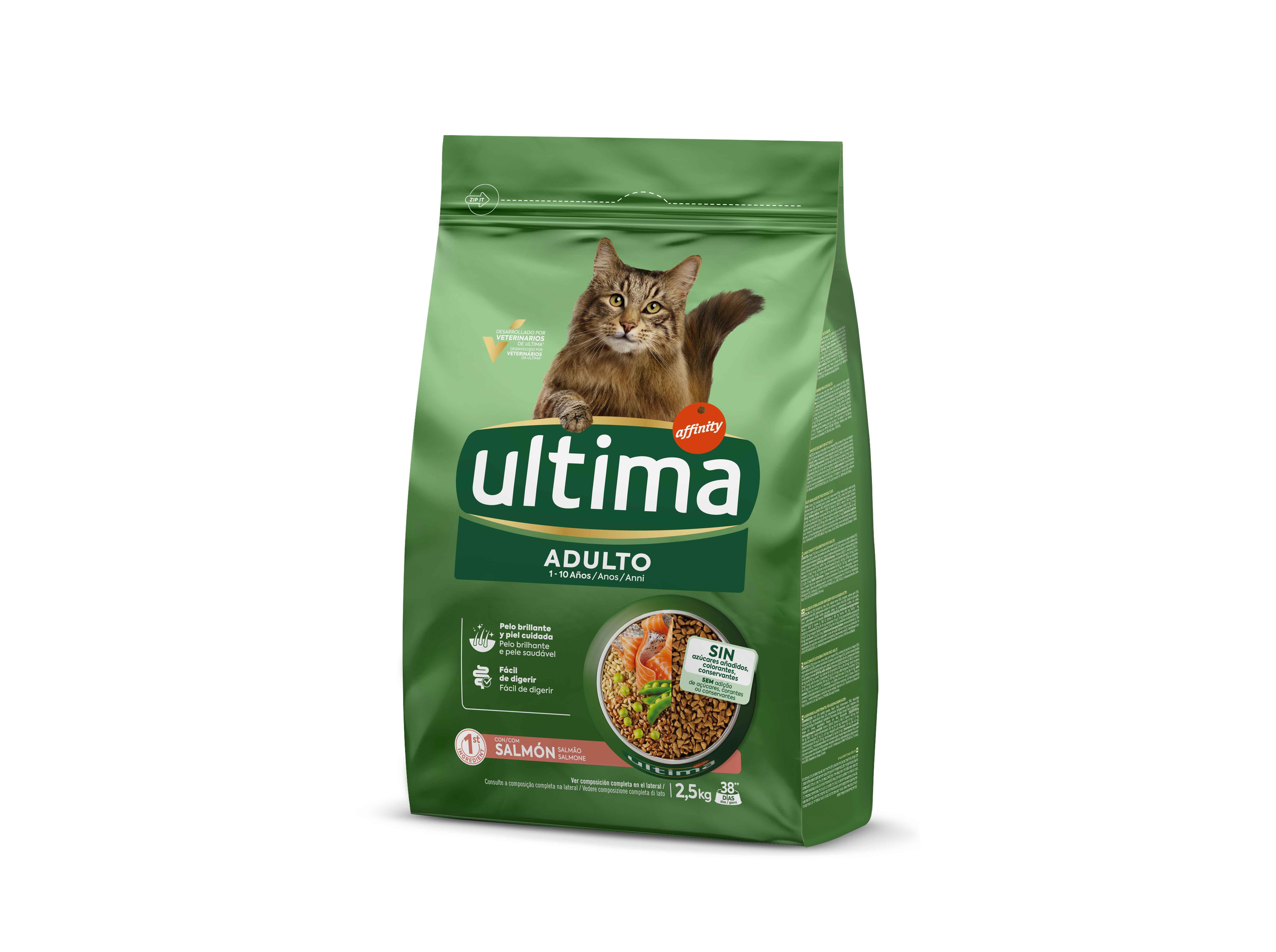 RAÇÃO PARA GATO ULTIMA ADULTO SALMÃO 2.5KG