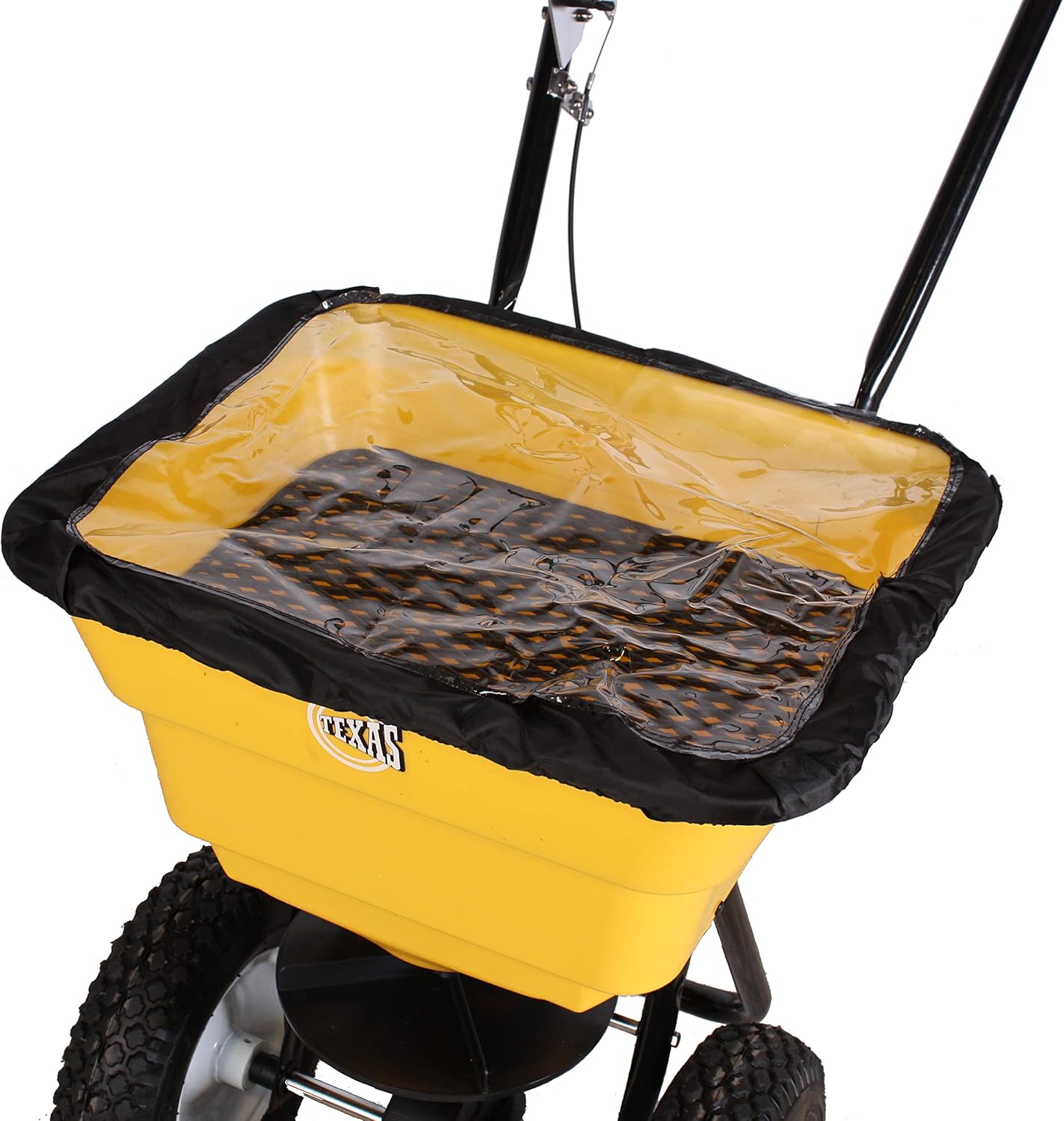 Texas Profi Streuwagen CS 3600 Rasendünger Salz Winter Düngerstreuer Rasen Saatgut | 36 Liter | 2m Streubreite | leichtläufige Lufträder | verstellbare Dosierung | schwarz-gelb | sehr robust
