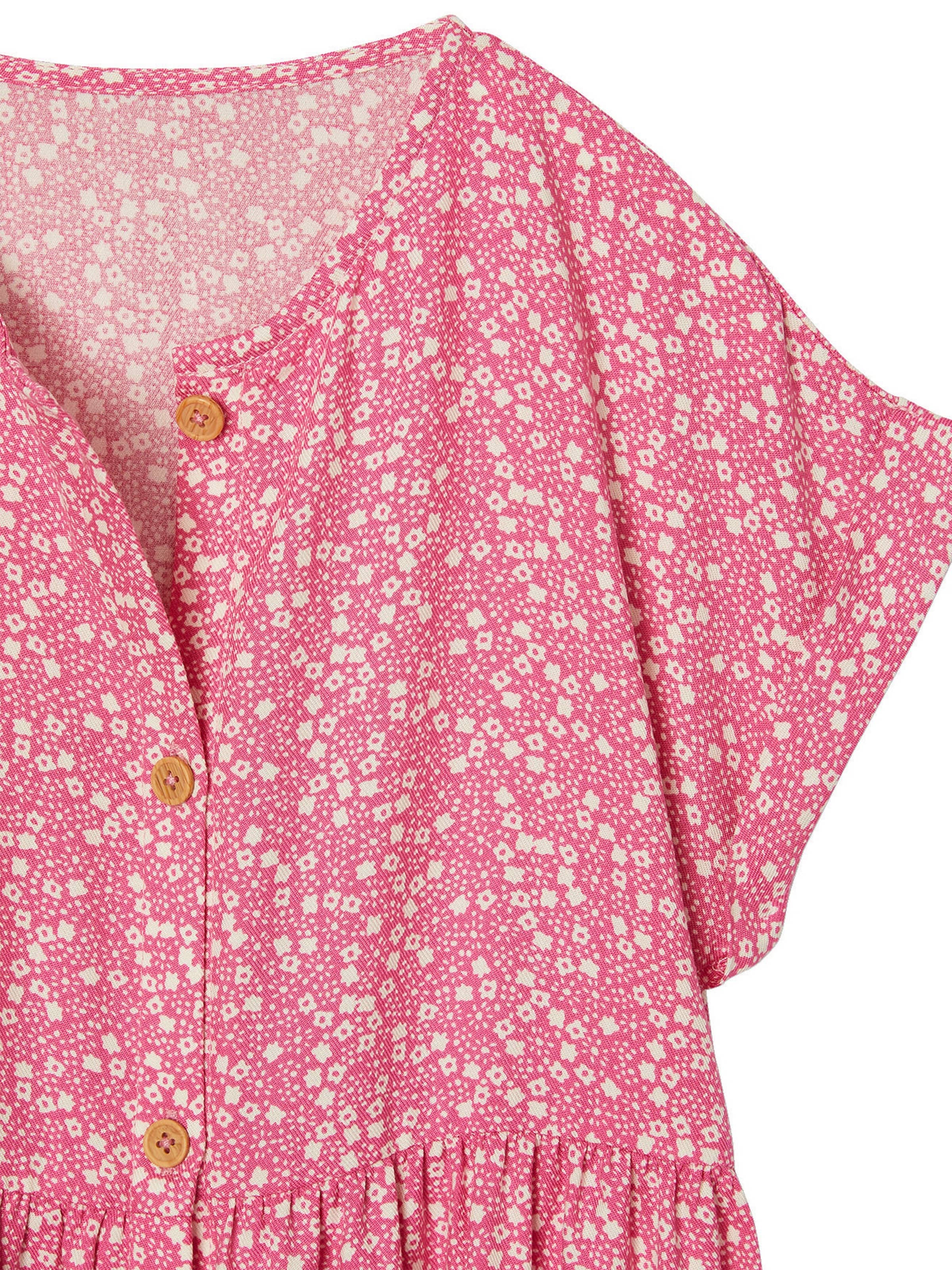 Vertbaudet Mädchen Blumenkleid mit Knöpfen blush