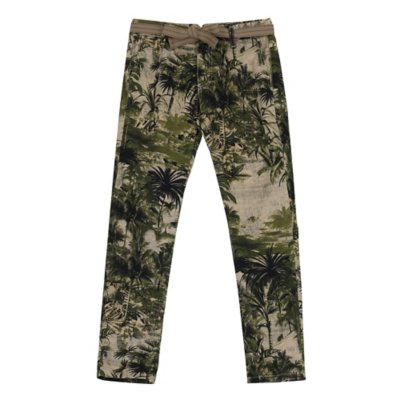 Pantalon femme Chino Imprime Avec Ceinture PLEASE