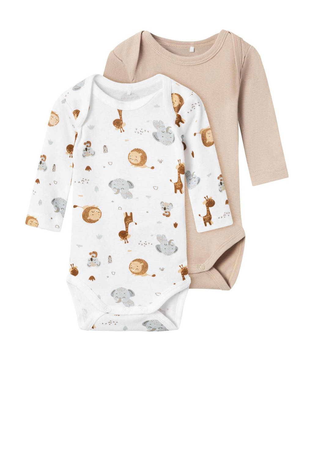 NAME IT romper NBNBODY - set van 2 beige/wit