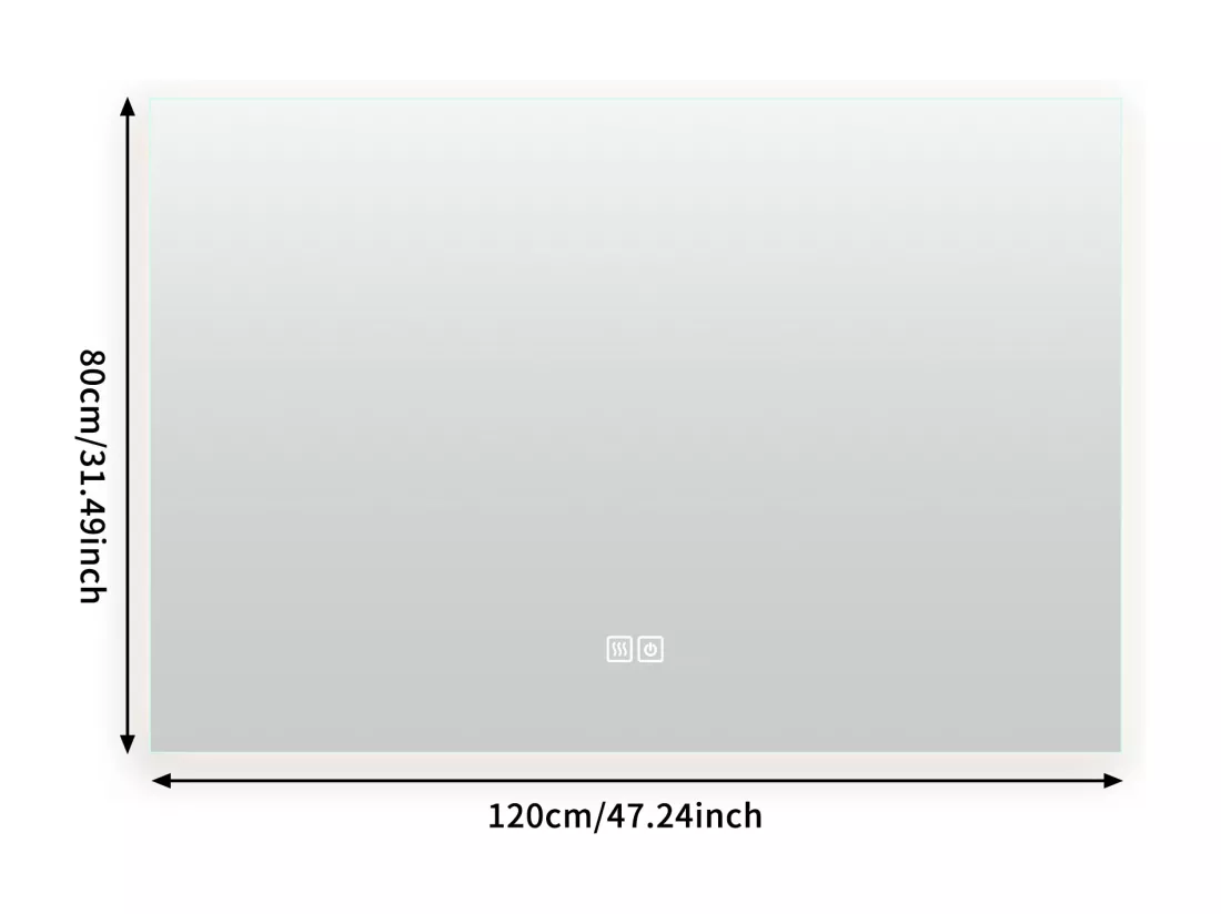 Miroir Salle de Bain avec Éclairage - 80 x 120 cm - Miroir LED Salle de Bain - avec Anti-buée et 3 Couleur Changeable