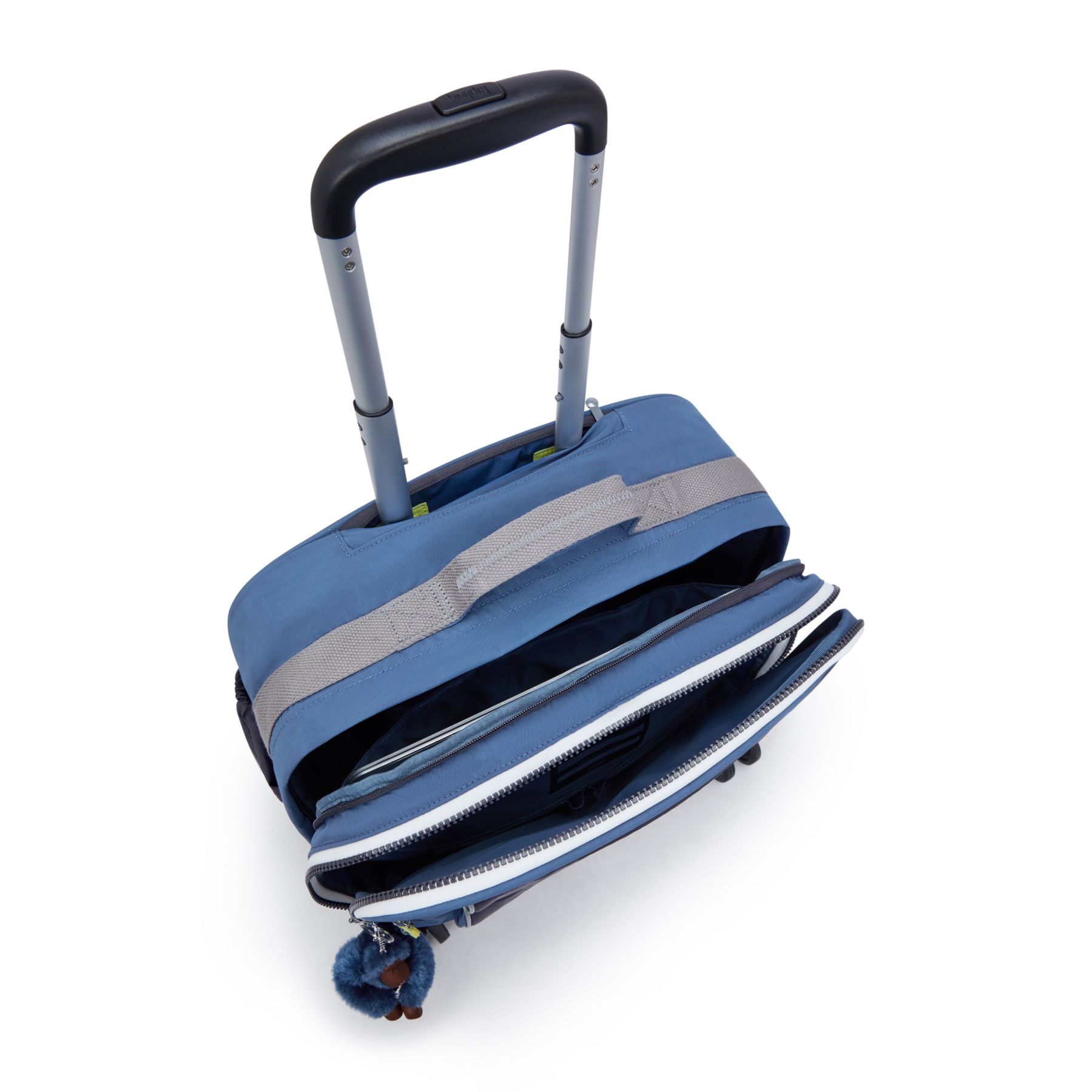 NEW STORIA Sac d'école à 4 roues pour enfants avec compartiment pour ordinateur - Fantasy Blue Block
