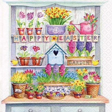Jet Serviette Happy Easter Cupboard 33x33cm 3-lagig, 20 Stück