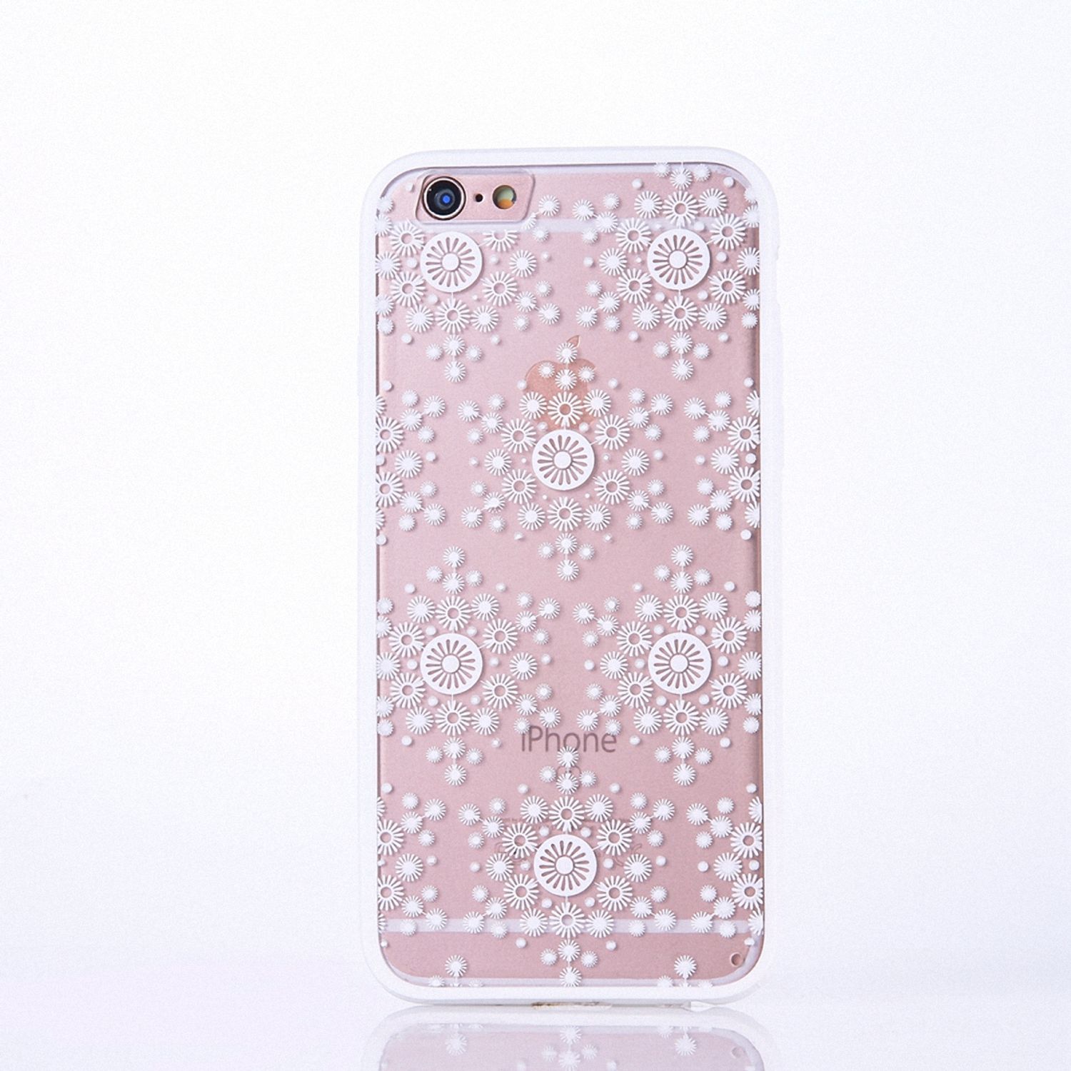 Apple iPhone 6 / 6s Handy Hülle Mandala Case Schutzhülle Motiv Flocken Weiß Neu