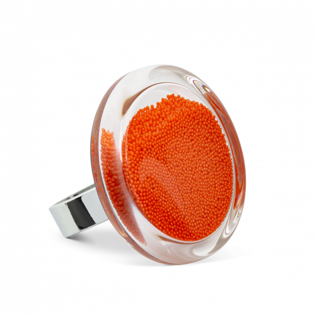 Bague en verre soufflé - Cachou Medium Billes