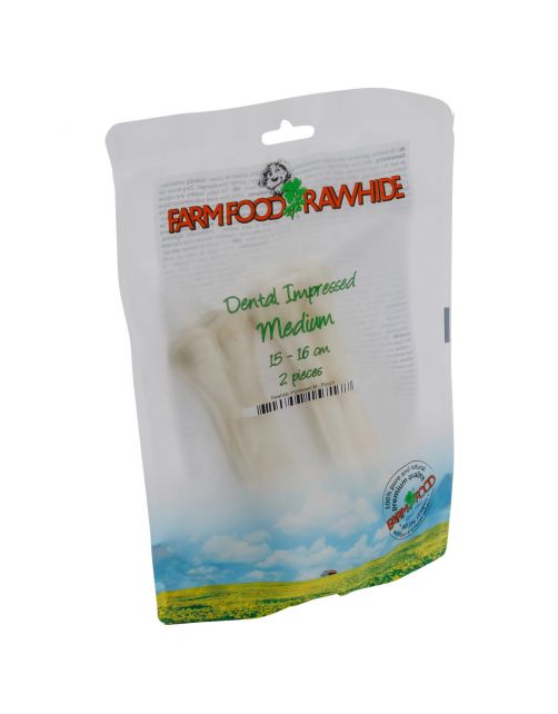 Farm Food Rawhide Dental Impressed Rund - Hondensnacks
