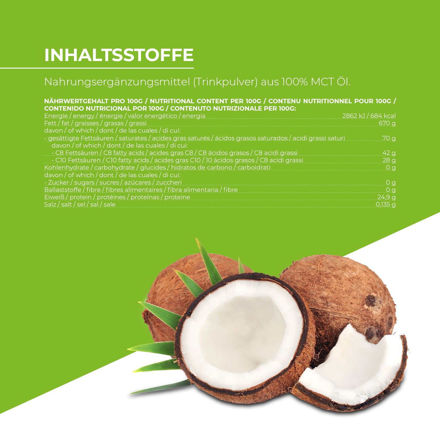 GreatVita MCT Pulver auf Kokosbasis