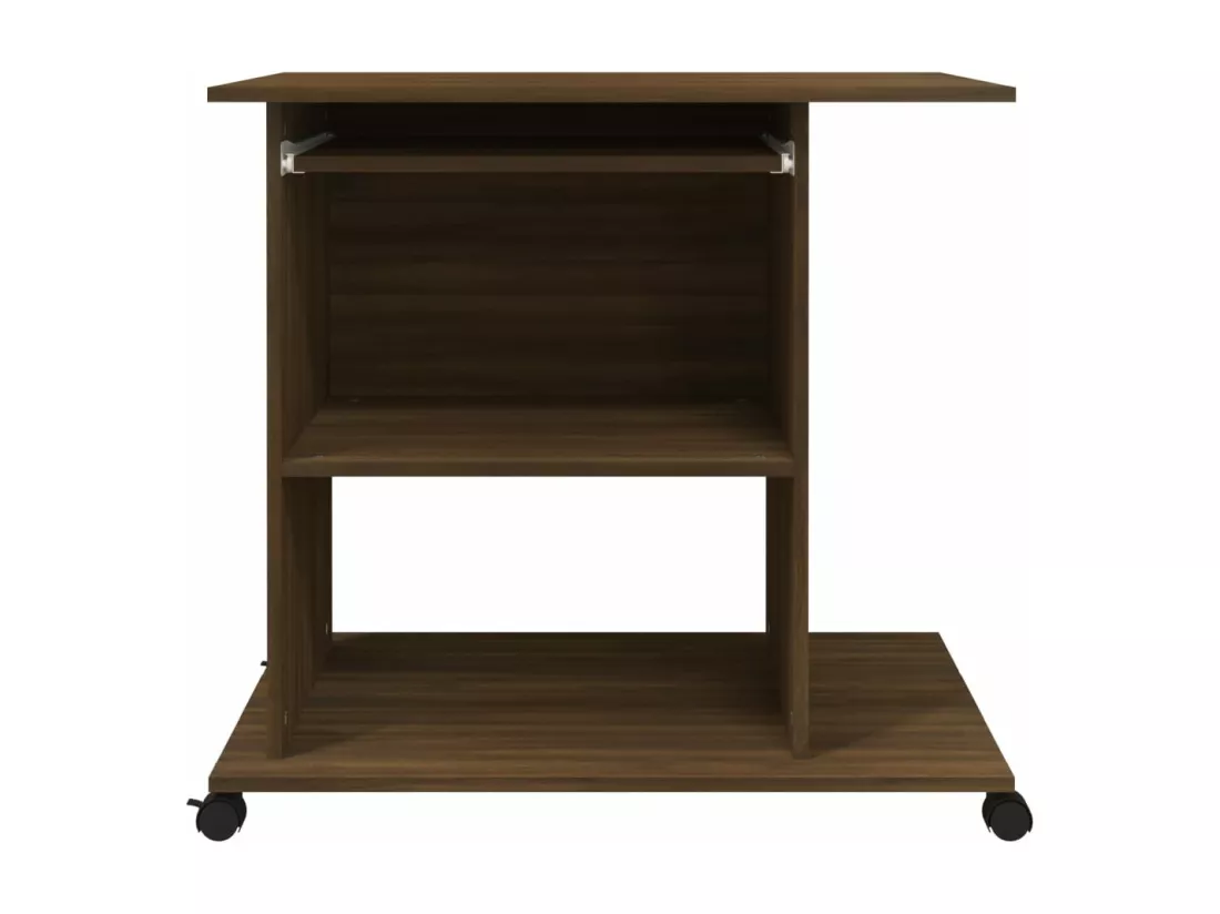 Bureau d'ordinateur Chêne marron 80x50x75 cm Bois d'ingénierie