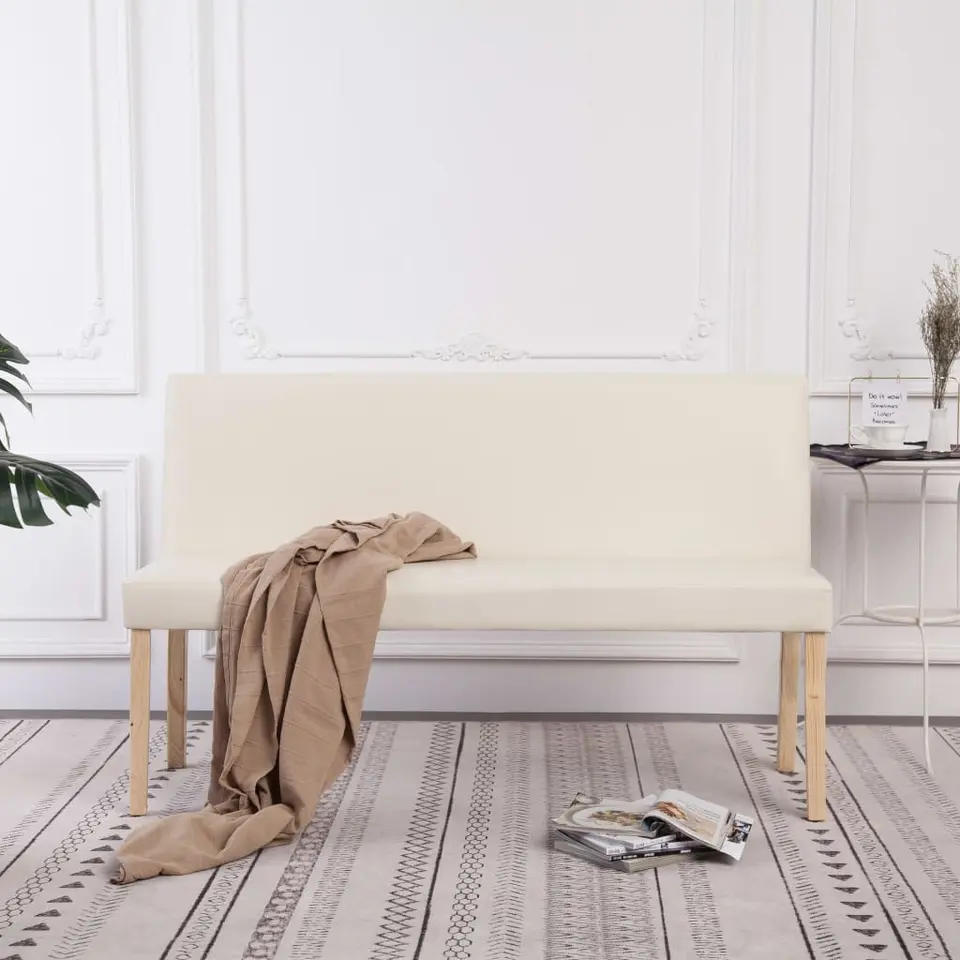 vidaXL - Bank - Crème - Kunstleer