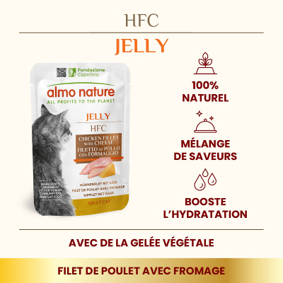 Almo Nature HFC Jelly Hühnerfilet & Käse 55g