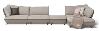 JOOP! Ecksofa 450 x 172 cm Stoffbezug fels- /sandbeige