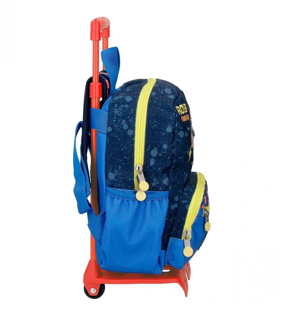 Mochila pré-escolar Enso Rob Friend 28cm com rodinhas rosa