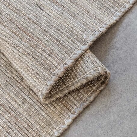 Jute Wol Katoen Vloerkleed  - Zacht Taupe