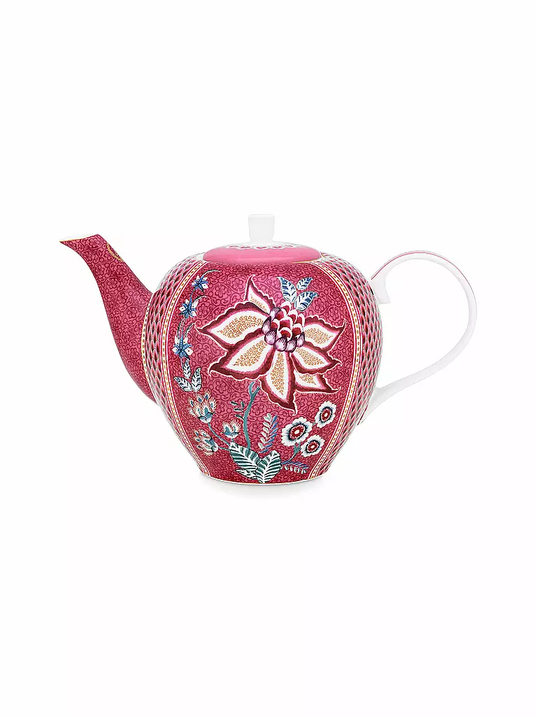 PIP STUDIO Teekanne Large 1600ml Flower Festival Dark Pink beere