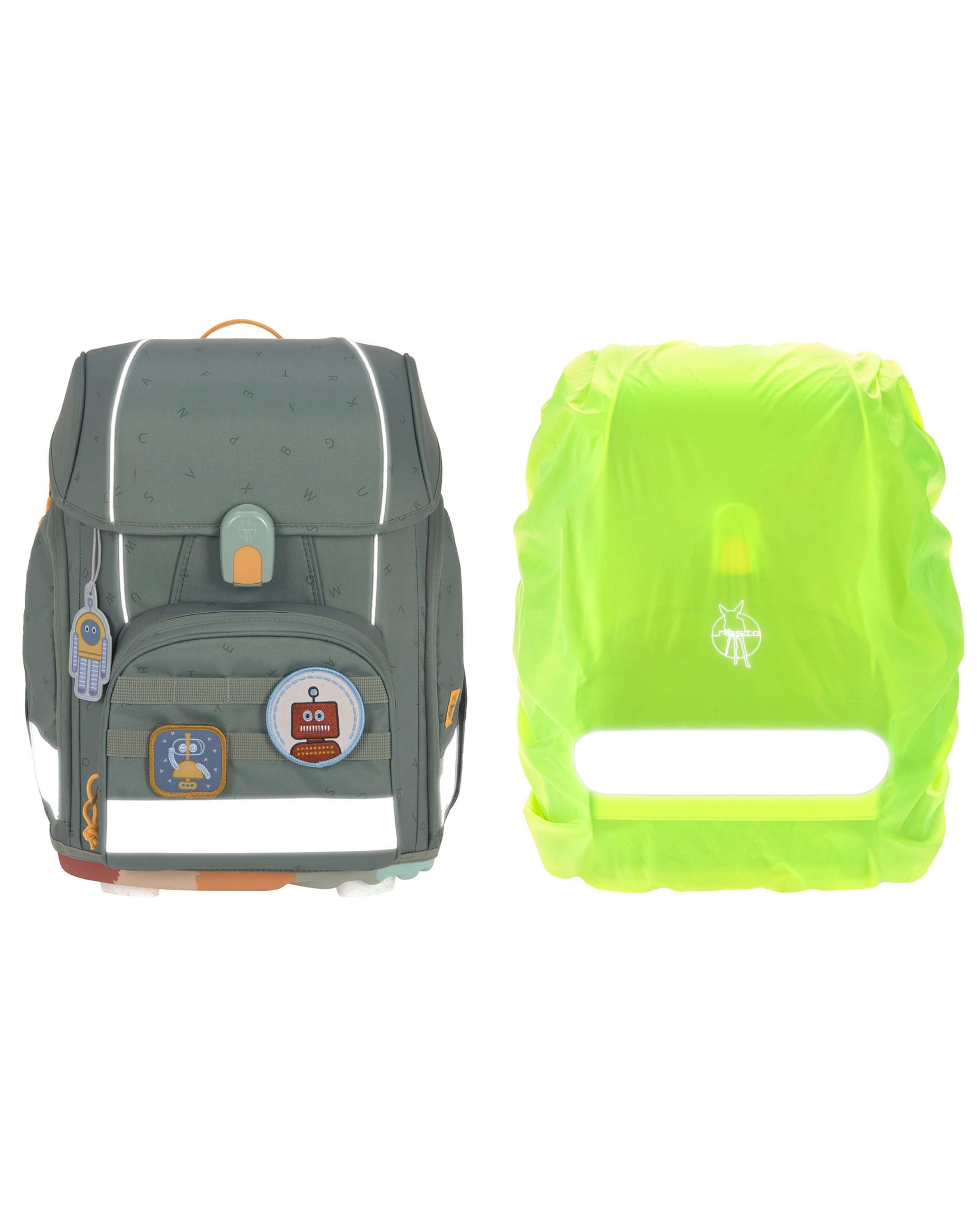 Schulranzen-Set UNIQUE (30x25x41) 9-teilig in green