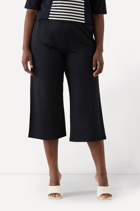 Slinky-Culotte, wadenlang, weites Bein, Elastikbund