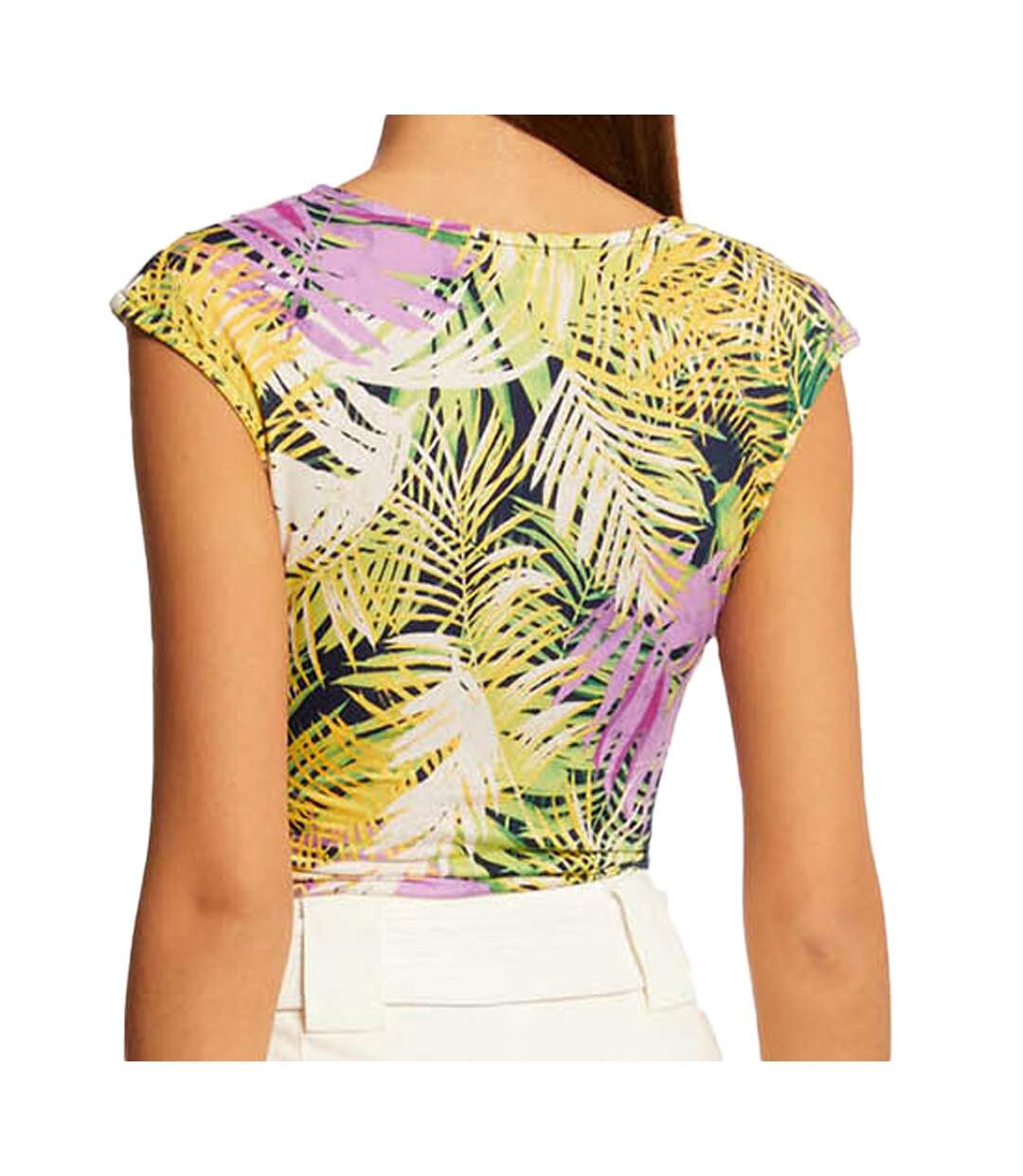 Top Vert/Violet à fleurs Femme Morgan Dlila