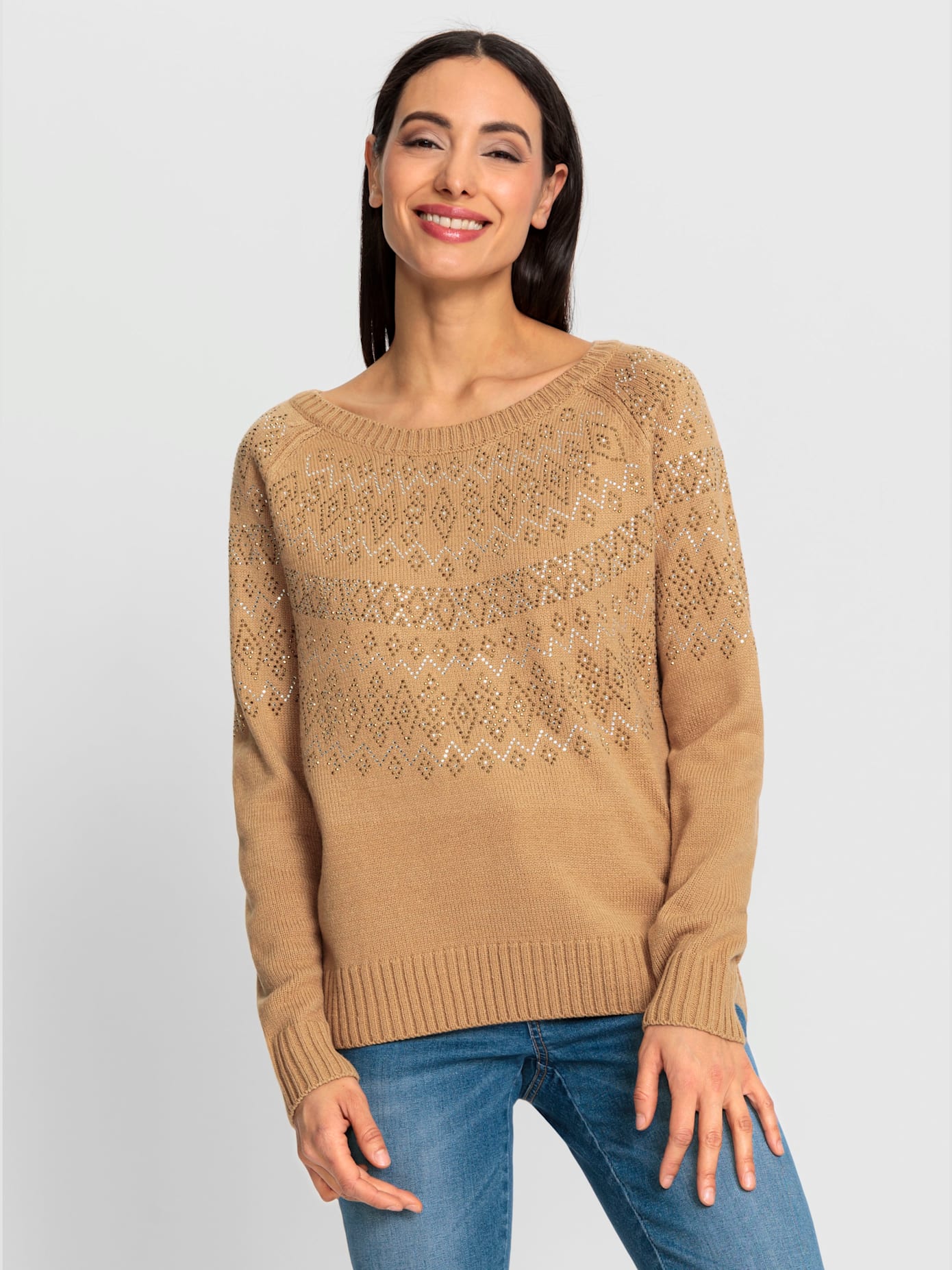 Pull jolies pierres brillantes fantaisie