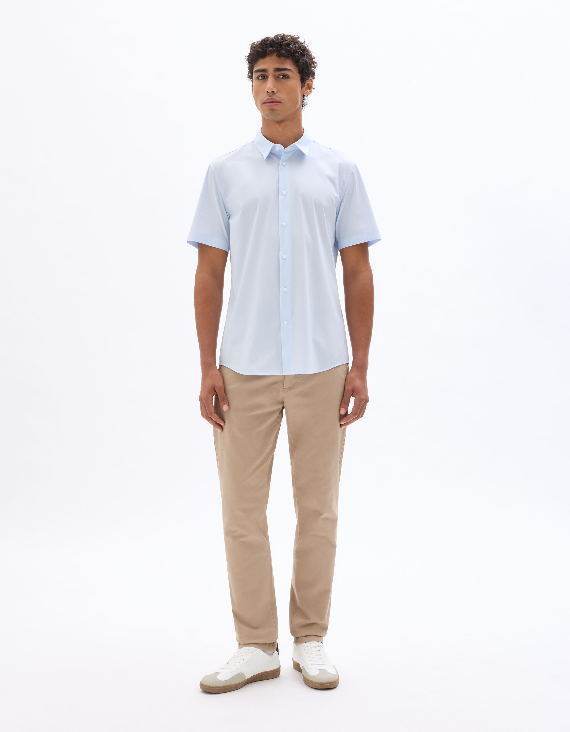 Pantalon chino slim en coton stretch longueur standard - beige