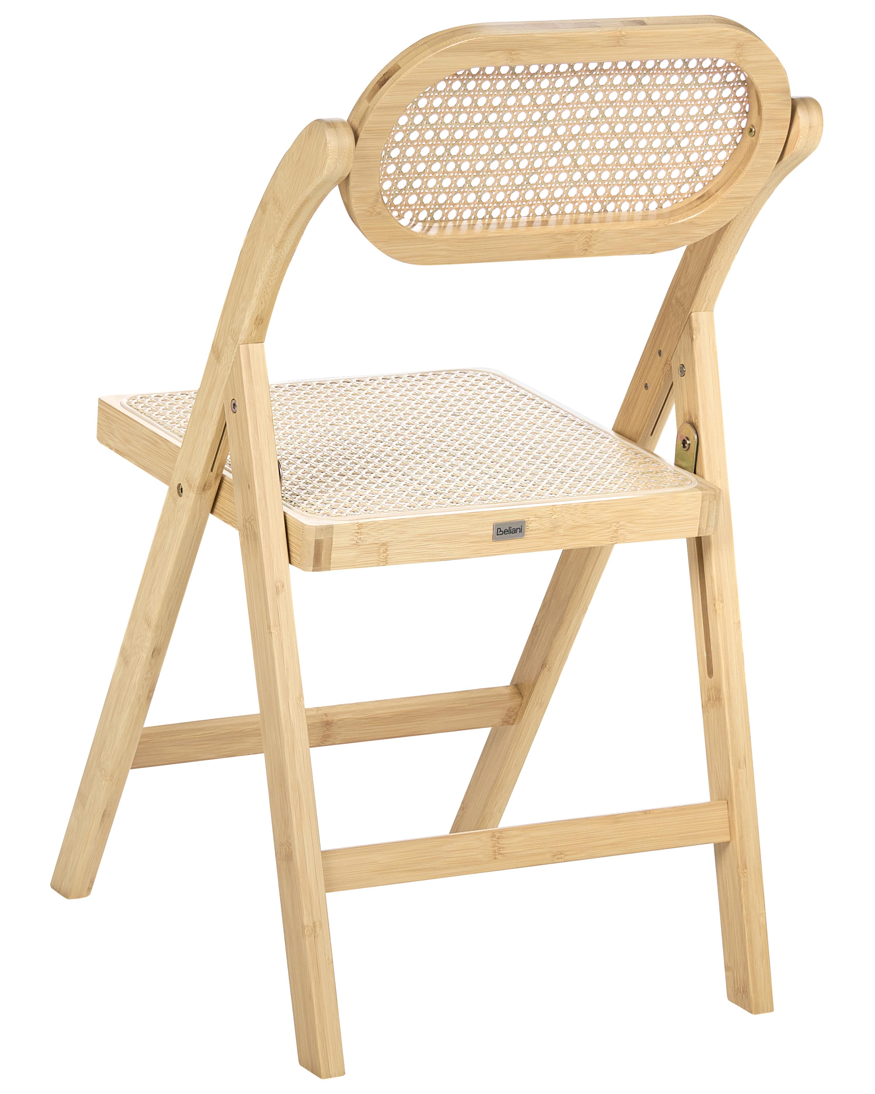 Set van 2 eetkamerstoelen inklapbaar ORAISON Bamboehout Lichtbruin