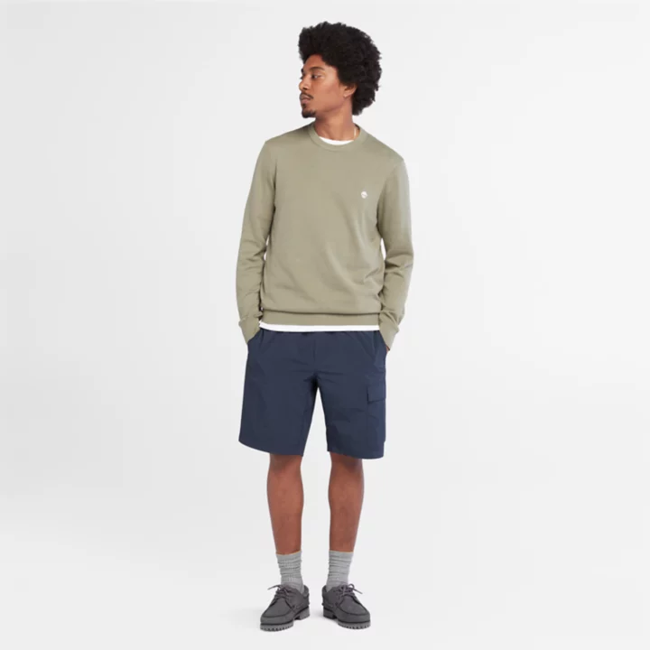 Pull à col rond Williams River pour homme en vert clair