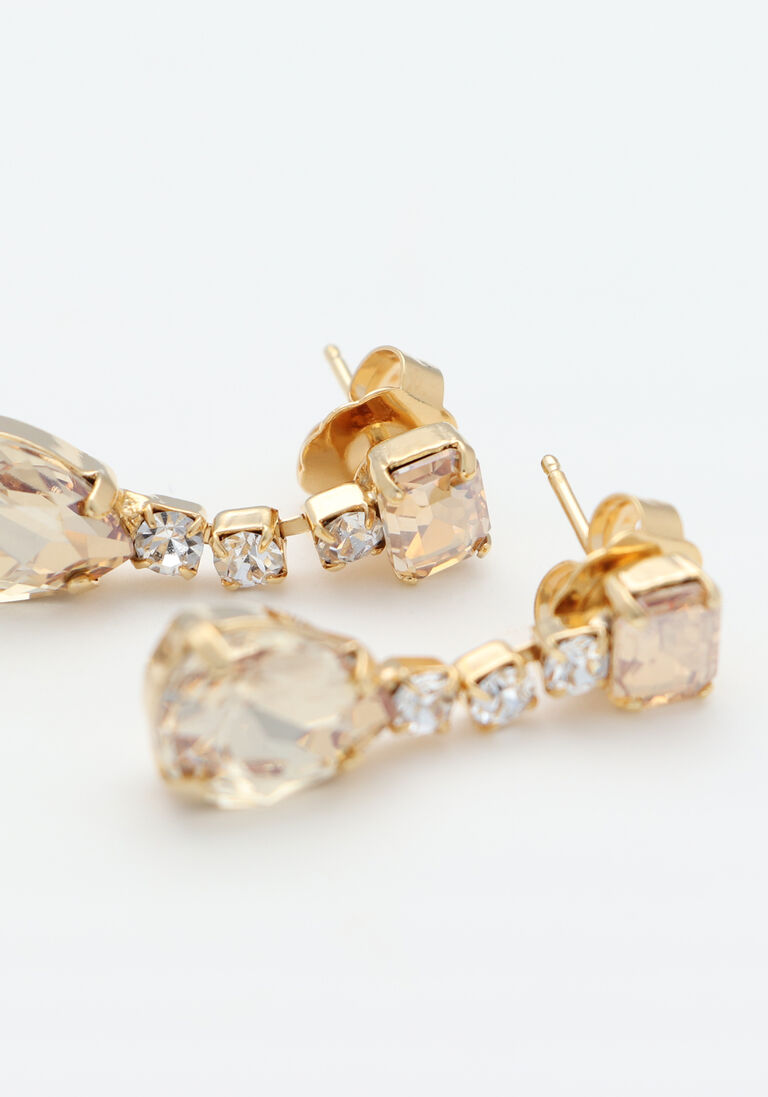 gouden lott. gioielli oorbellen ce sw earring string w/ teardrop s
