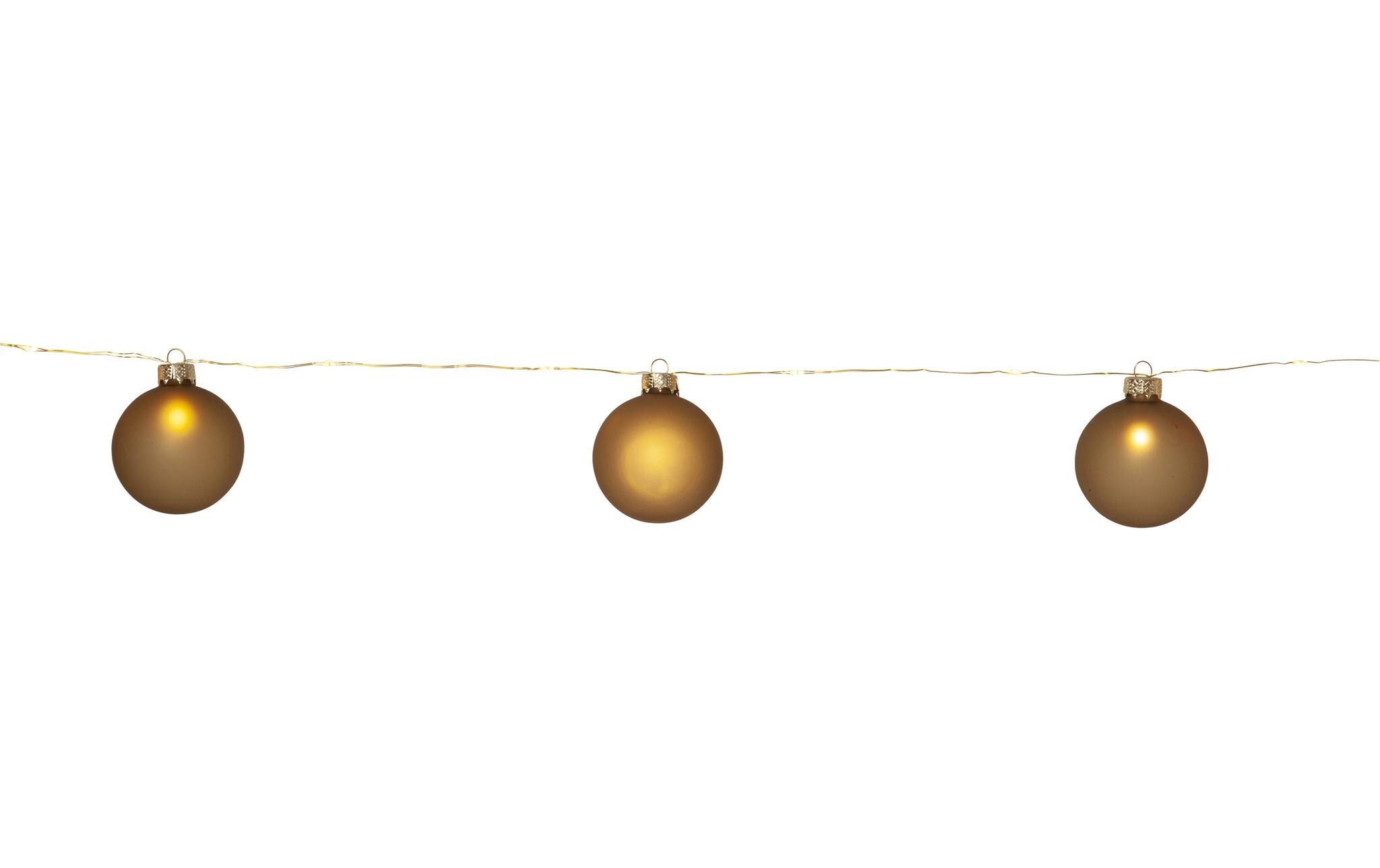LED-Lichterkette Bliss, 1.6 m, 8 Kugeln, GoldMessingfarbene Lichterkette