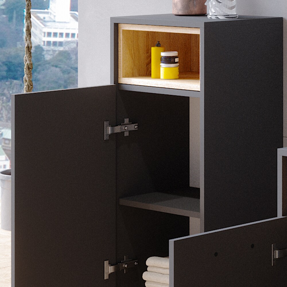 Vicco Badschrank Badezimmerschrank Midischrank Beatrice anthrazit Badregal Badmöbel