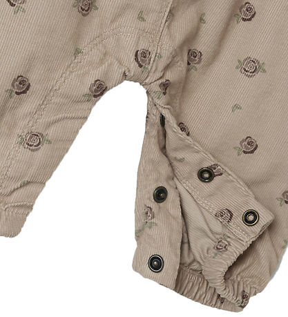 Lil' Atelier Latzhosen - Cord - NbfNola - Grey Morn/Floral