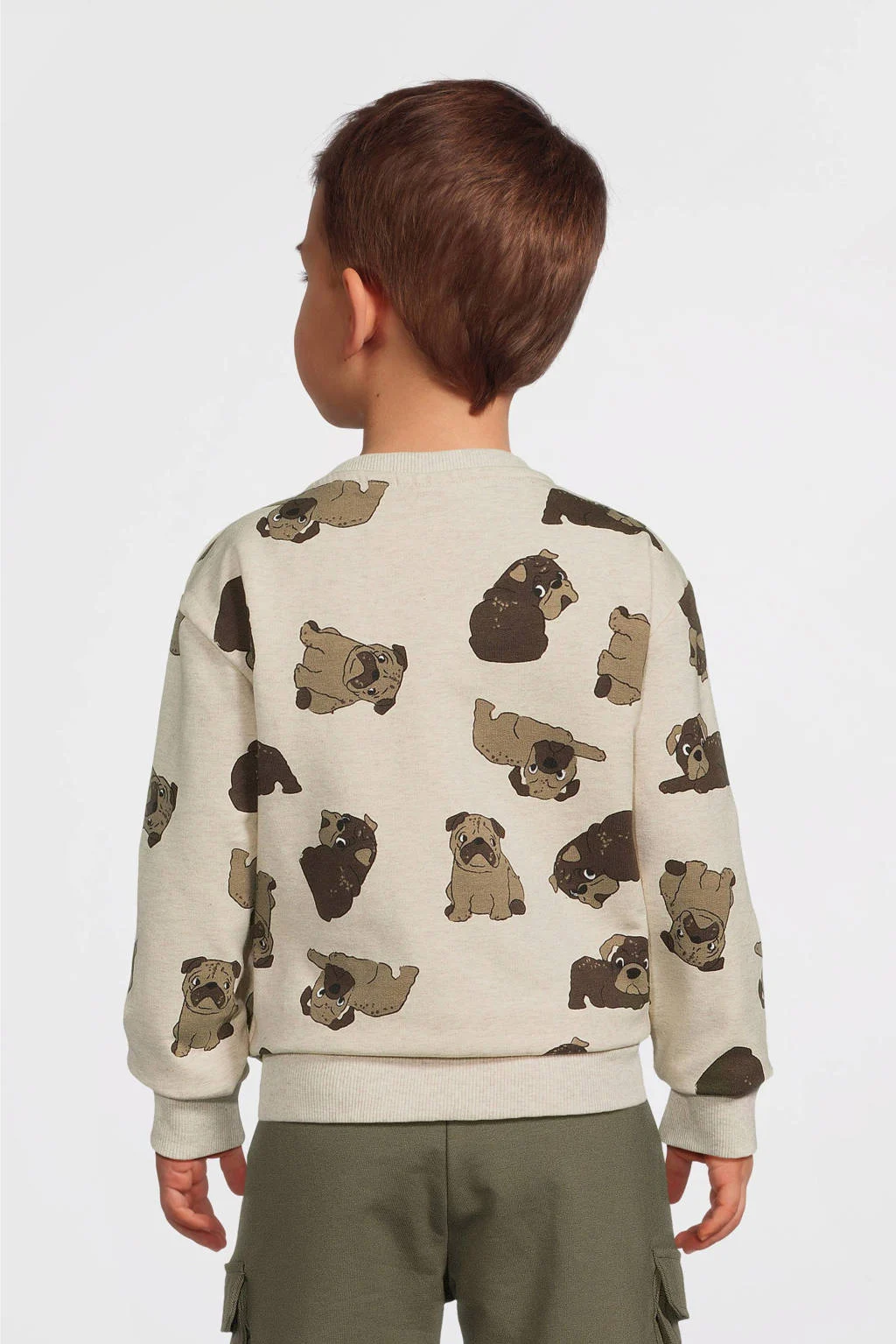 NAME IT sweater NMMRASMUS met all over print ecru melange