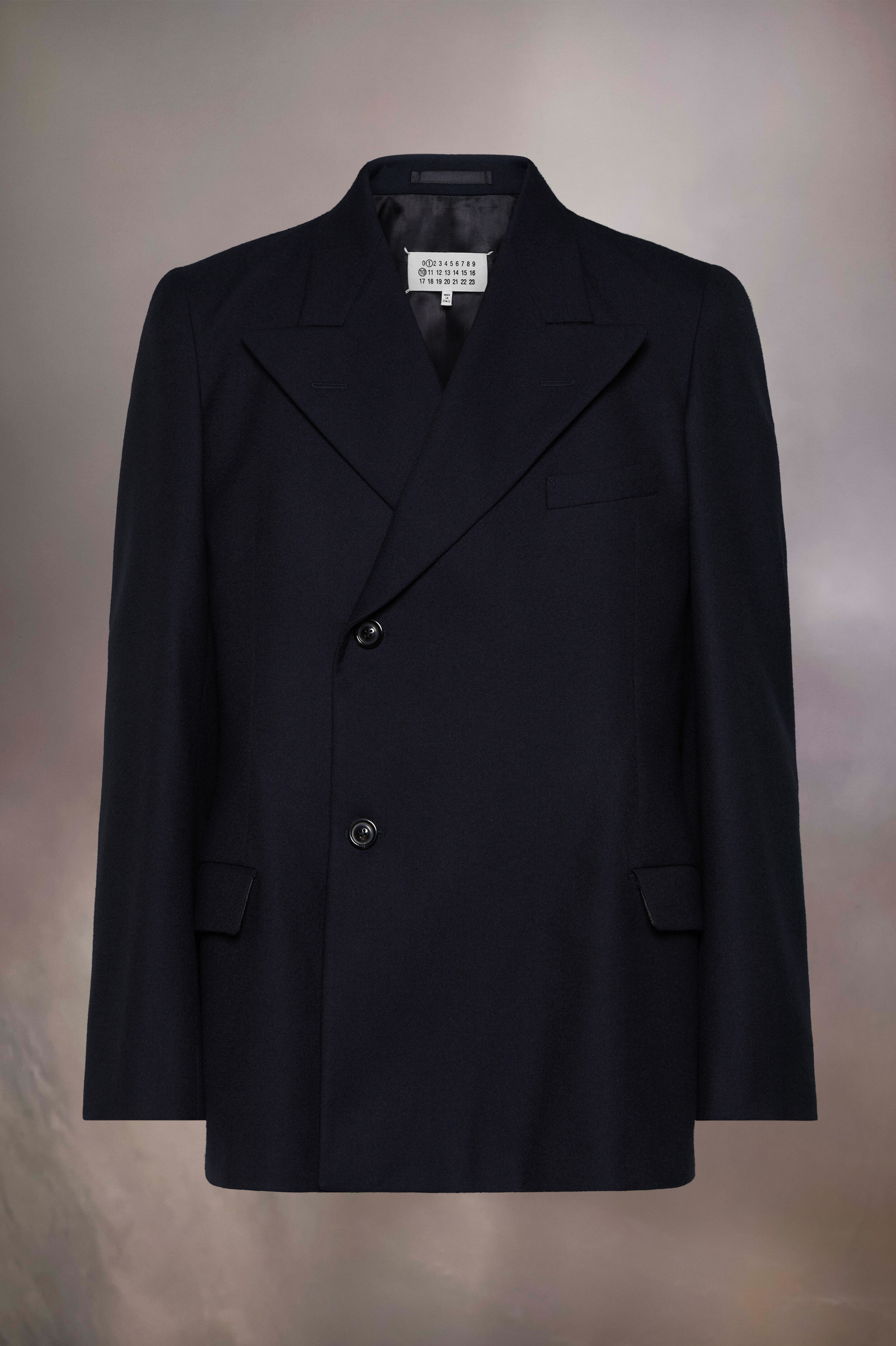 Veste de costume en laine barathea Bleu Navy