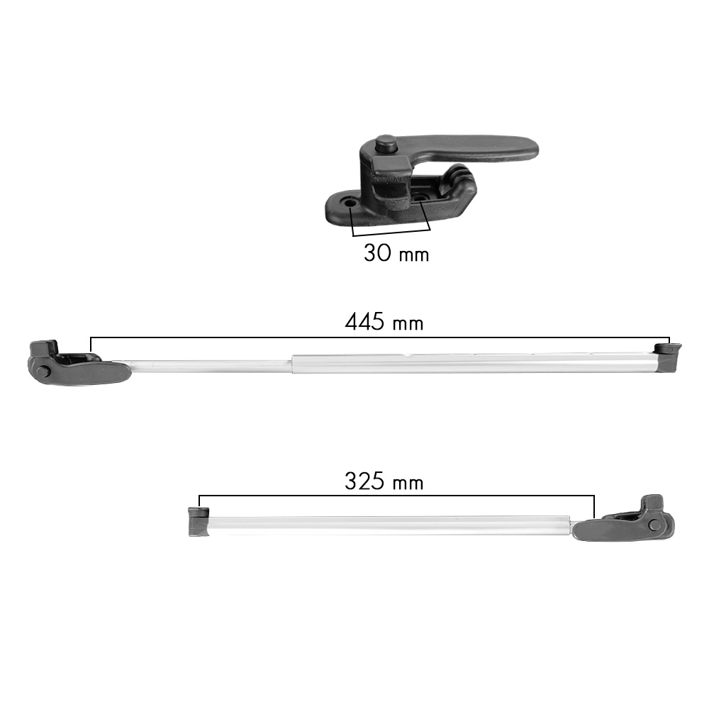 Compas de fenêtre à clipser Dometic Seitz S4 600 mm - La paire
