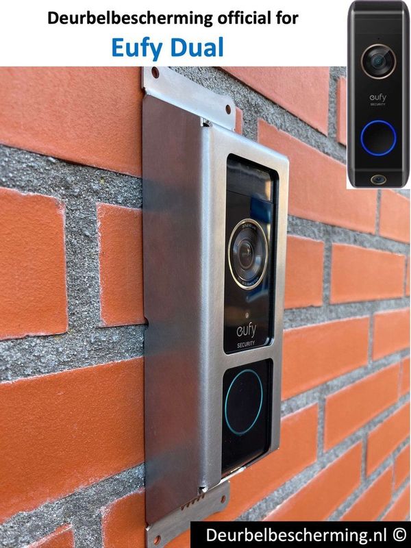 Eufy - Dual 2 Pro - Deurbelbescherming - RVS Zilver - Anti-diefstal Cover
