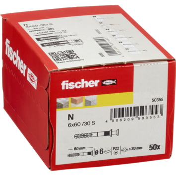 Fischer Slagplug 6x60mm 50 stuks
